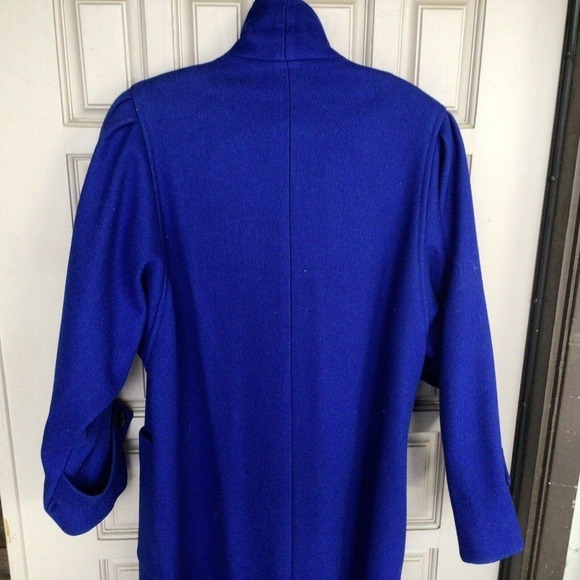 Vintage Royal Blue International Scene Wool Trench Coat Full Length Gorgeous - Picture 7 of 12